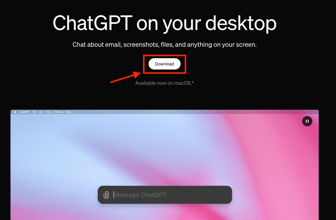 How to Get and Use ChatGPT macOS App 1 Download ChatGPT macOS app